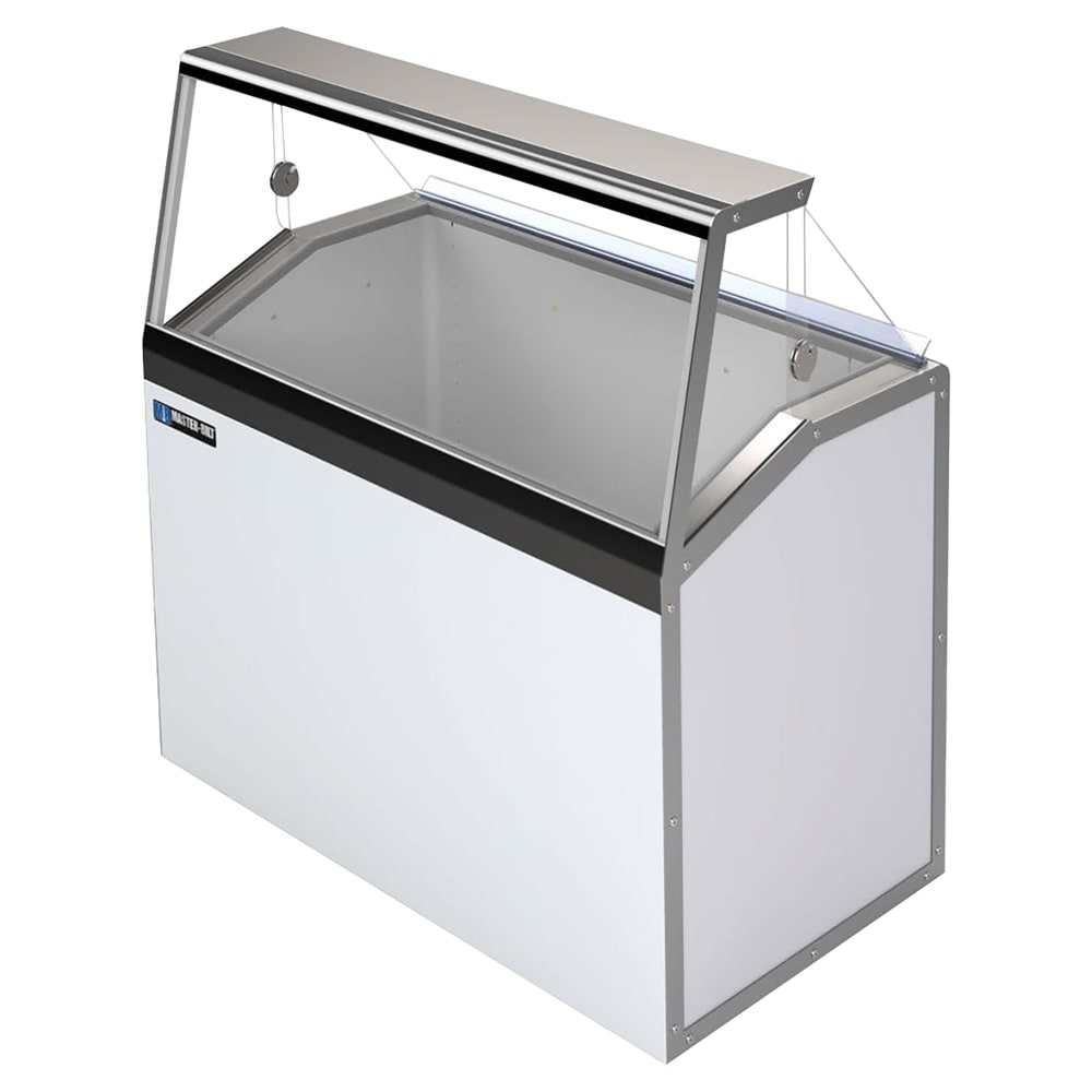 050-DD46L 48 1/4" Low Glass Stand Alone Ice Cream Dipping Cabinet w/ 12 Tub Capacity - White...