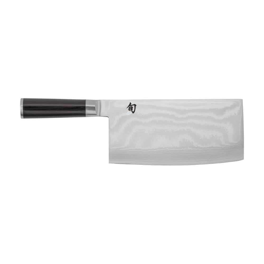 194-DM0712 Chinese Chef's Knife w/ 7 3/4" Blade, D Shaped PakkaWood Handle