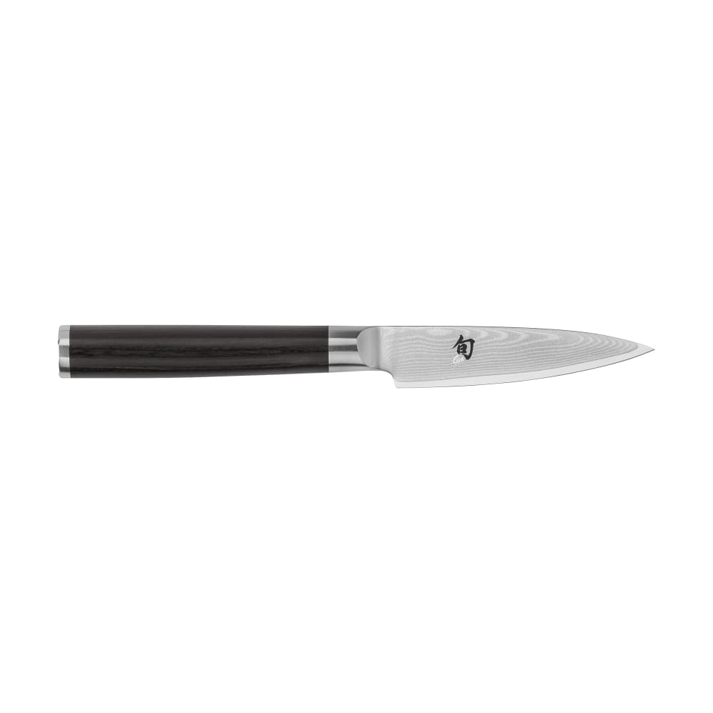 194-DM0700 Shun Classics Paring Knife, 3 1/2" Blade, D Shaped PakkaWood Handle