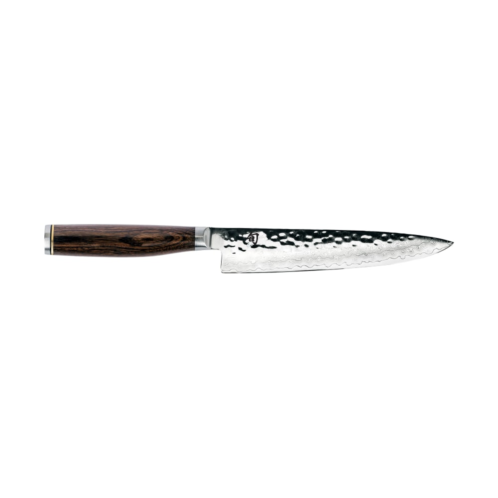 194-TDM0701 Shun Premier Utility Knife, 6 1/2" Blade w/ Walnut PakkaWood Handles