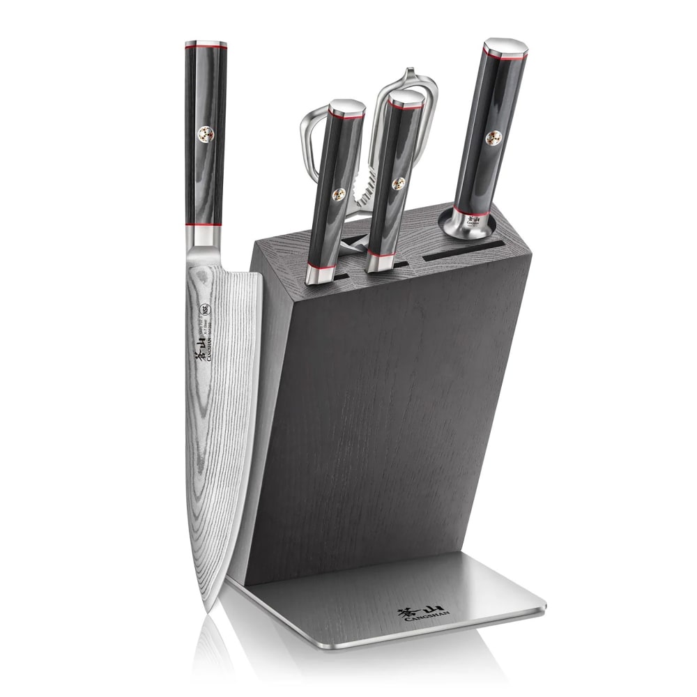247-501363 YARI 5 Piece Knife Set w/ Wood Block