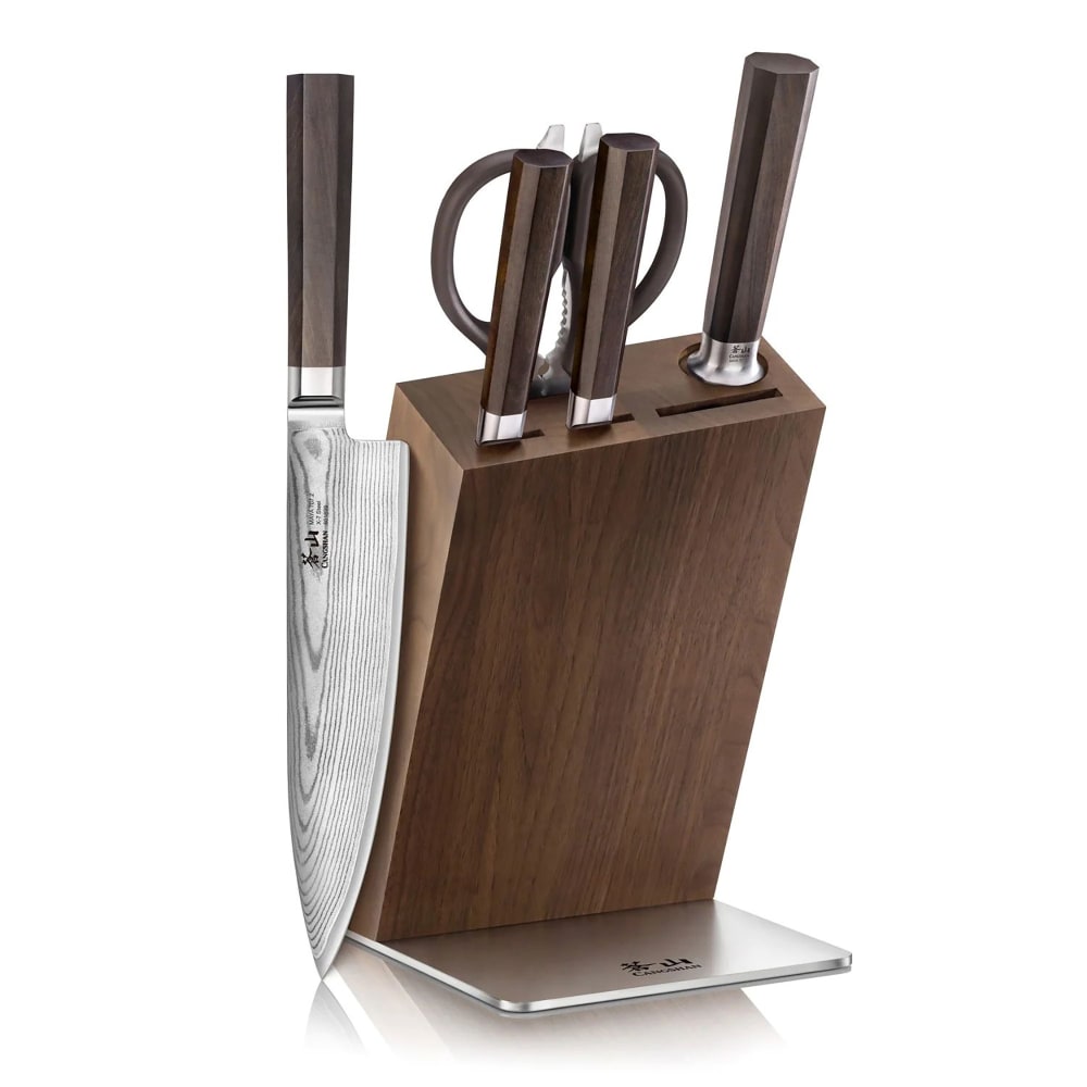247-503527 MAYA 5 Piece Knife Set w/ Wood Block