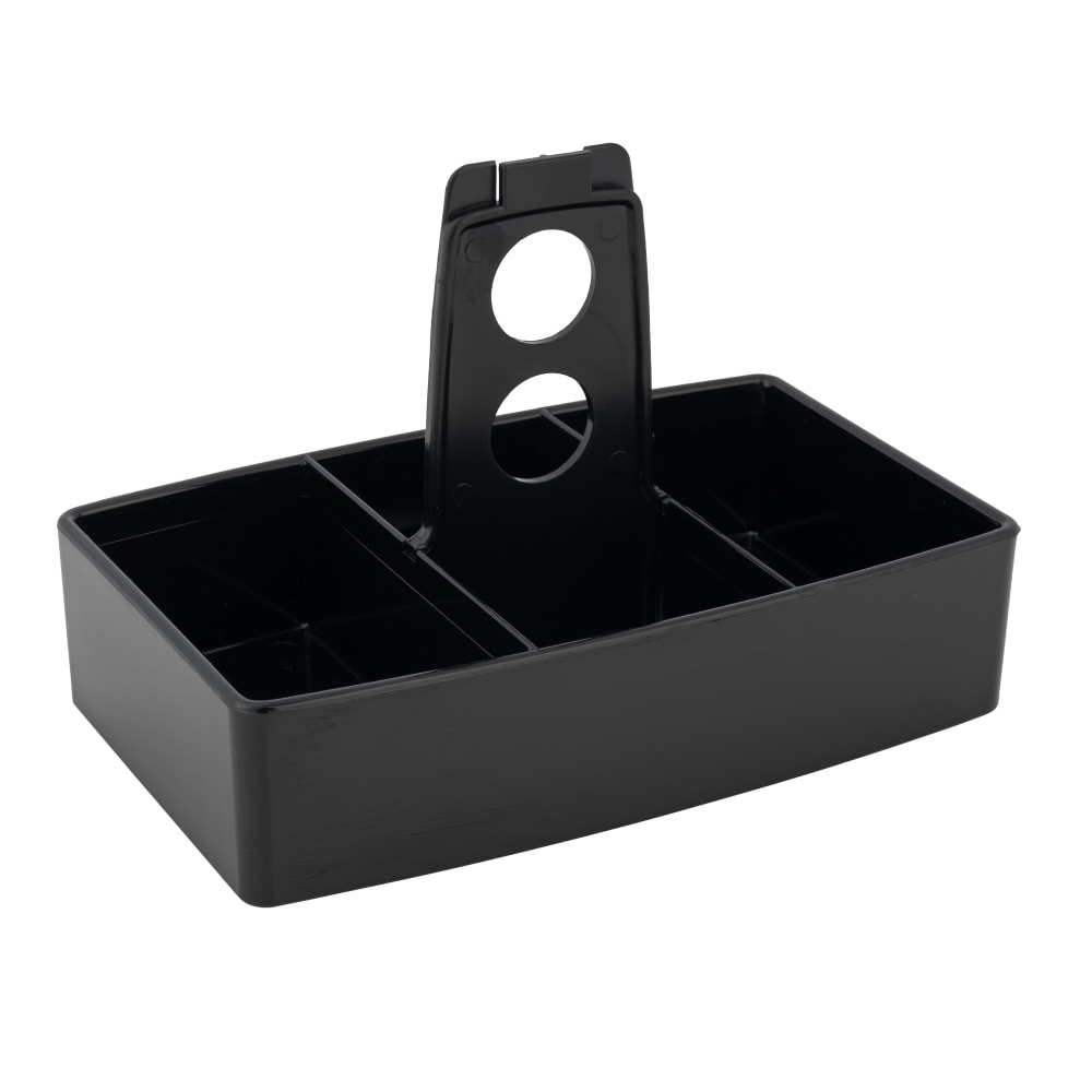028-455103 6 Compartment Rectangular Sugar Caddy - Plastic, Black