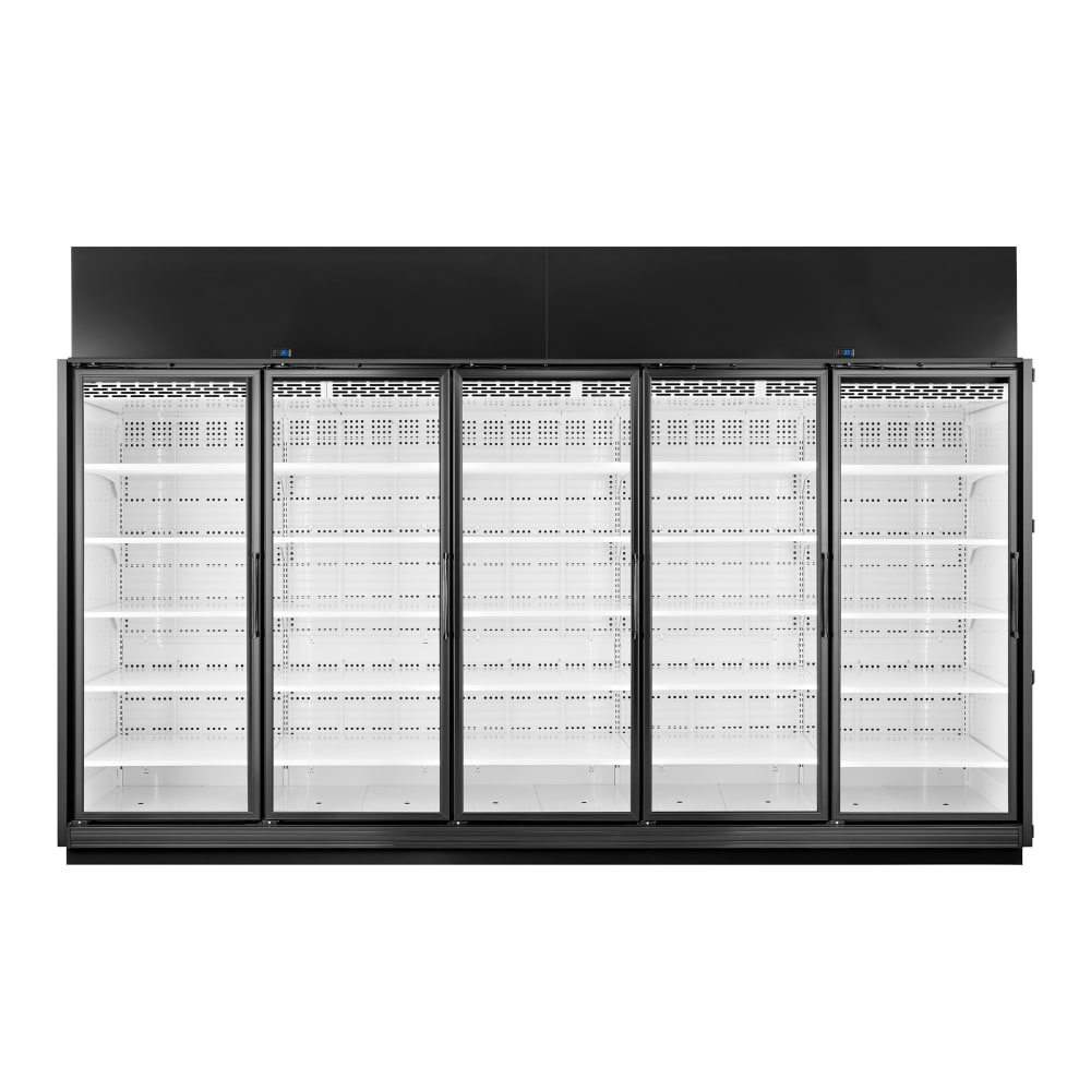598-TRM5MYYBW1BLLLLL 157 1/2" Five Section Supermarket Glass Door Merchandiser - (5) Left Hi...