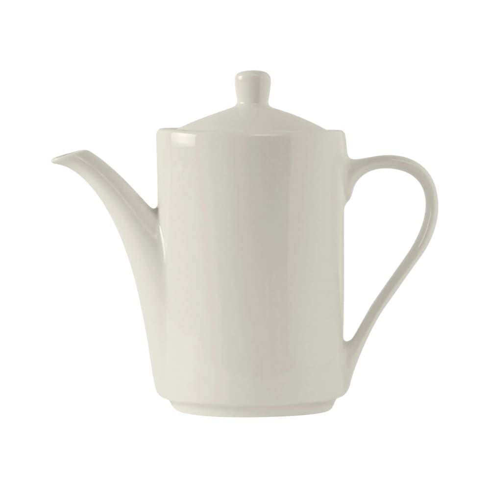 424-AMU102 21 oz AlumaTux®© Modena Coffee/Teapot w/Lid - China, Pearl White