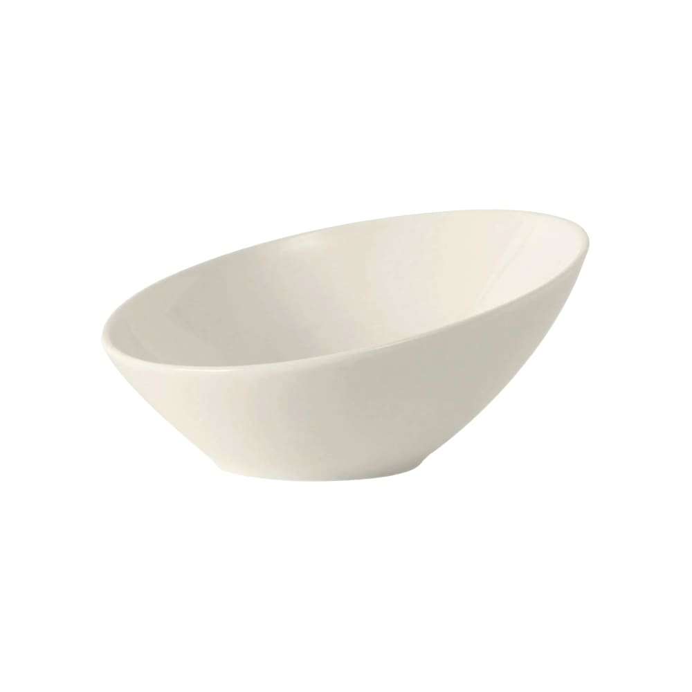 424-AMU407 10 1/2 oz Round AlumaTux®© Slant Bowl - China, Pearl White