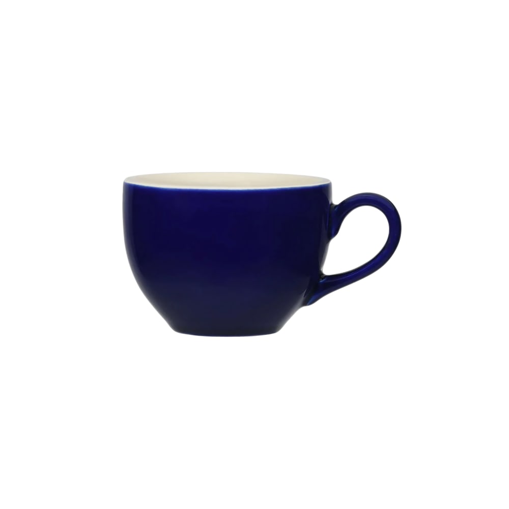 424-B2F0801 8 oz decorated Cappuccino Cup - China, Cobalt/Eggshell