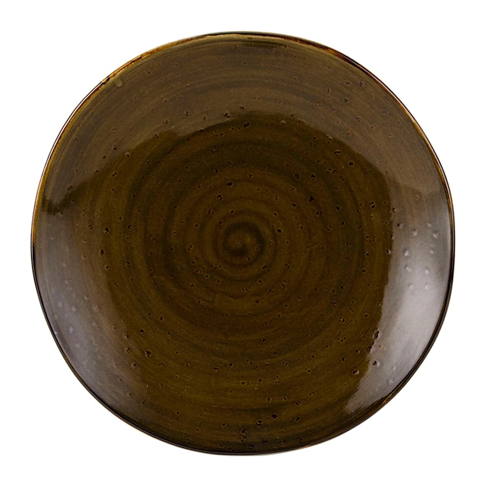 424-GGW008 11 5/8" Round TuxTrendz®© Artisan Geode Plate - China, Geode Walnut