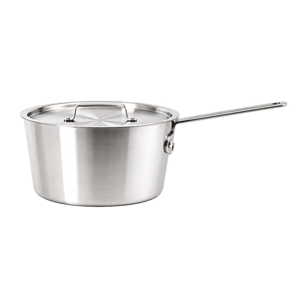 424-WASEL128 4 qt TUXWARE Aluminum Sauce Pan w/ Plated Cast Iron Handle