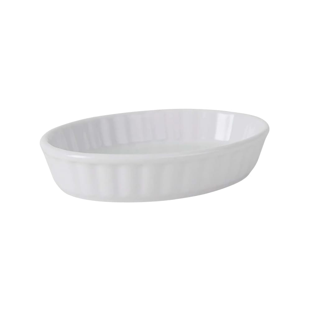 424-BPK0502 5 oz Oval Crème Brulee Dish - China, Porcelain White