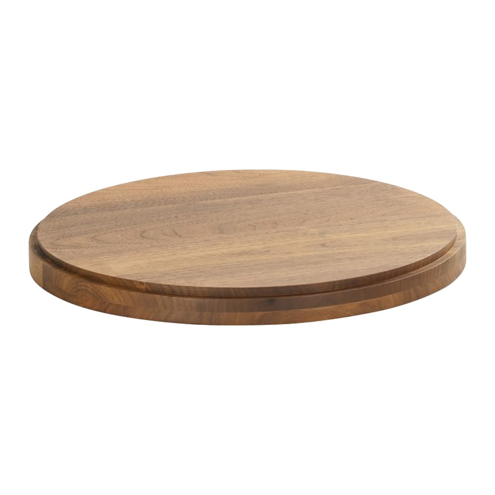 151-2381278 12 1/4" Round Serving Board - Wood, Walnut