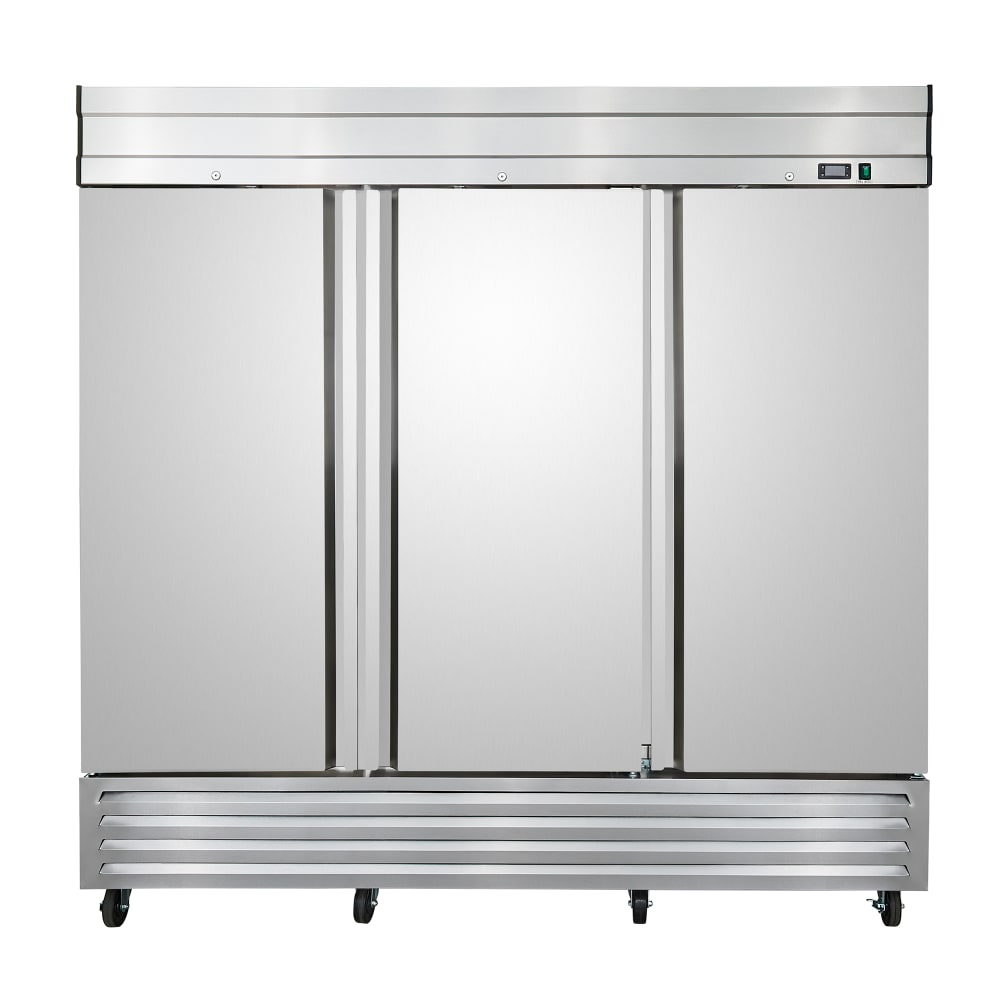 394-MEF72A 81" Three Section Reach In Freezer, (3) Left/Right Hinge Solid Doors, 115v (5O7O...