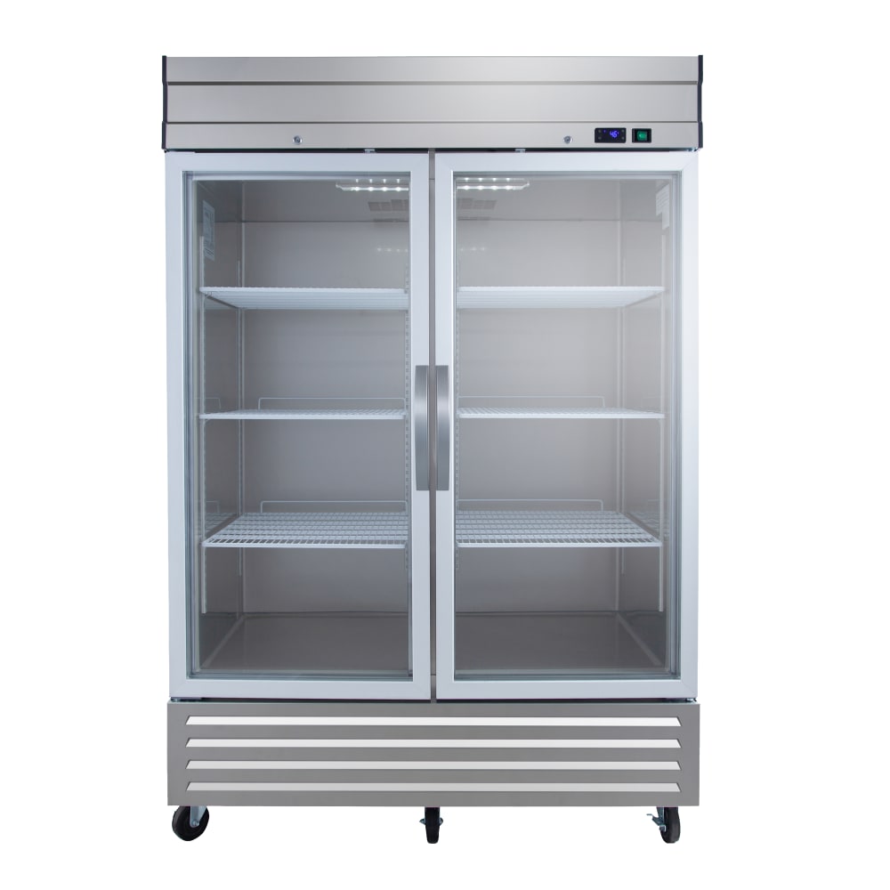 394-MER49GDA 54" Two Section Reach In Refrigerator, 2 Left/Right Hinge Glass Doors, 115v, 5O...
