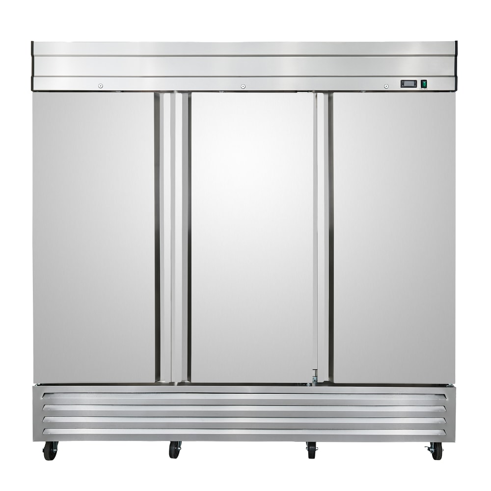 394-MER72A 81" Three Section Reach In Refrigerator, (3) Left/Right Hinge Solid Doors, 115v (...