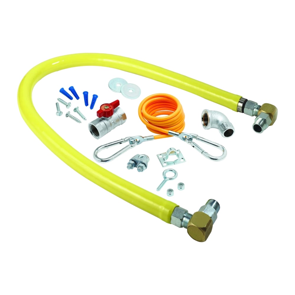 064-HG2C48SK 48" Gas Connector Kit w/ (2) SwiveLink Swivels & (1) 90° Elbow - 1/2"...