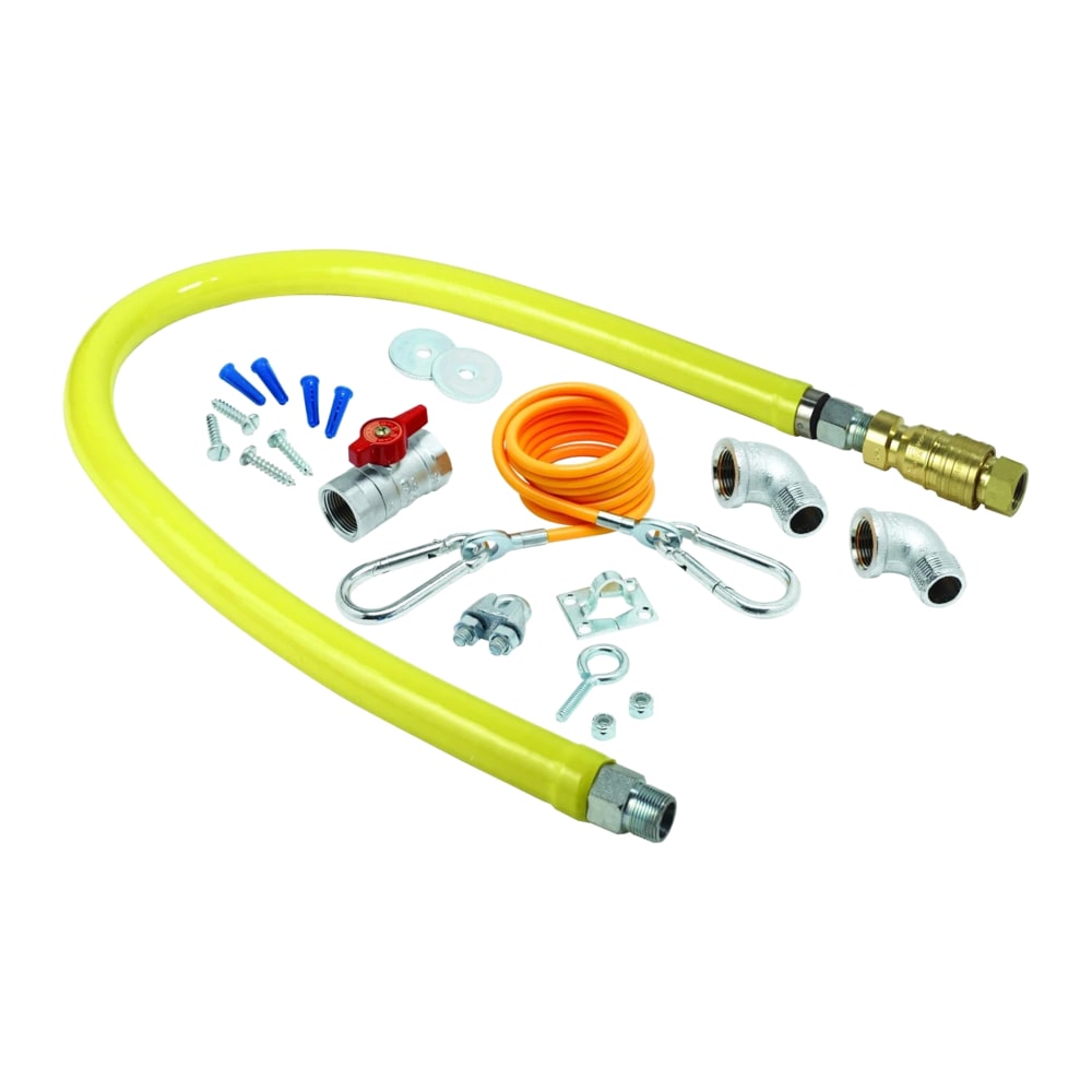 064-HG4D36K 36" Gas Connector Hose w/ 3/4" Male/Male Couplings, Includes Installation K...
