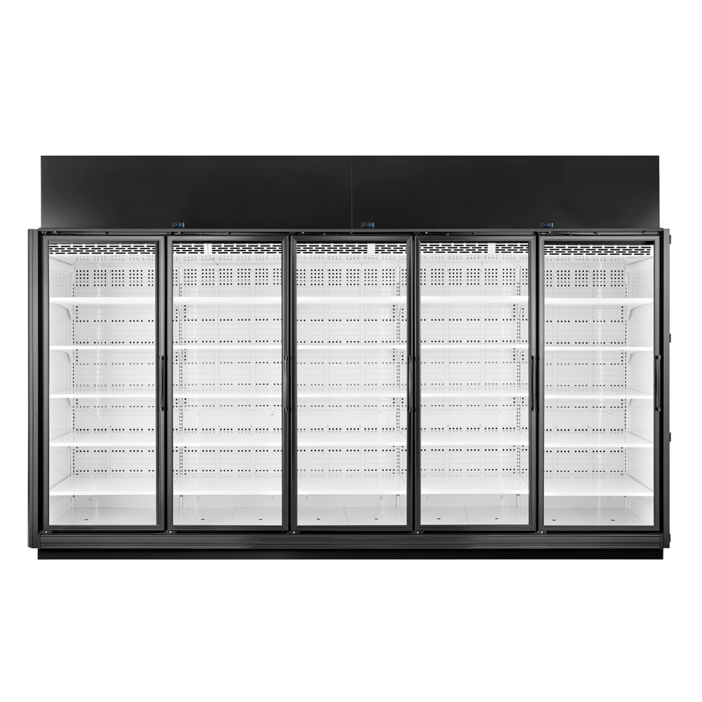 598-TRM5LNYBW1BLLLLL 158 5/8" Five Section Display Freezer w/ Swing Doors - Top Mount Compre...