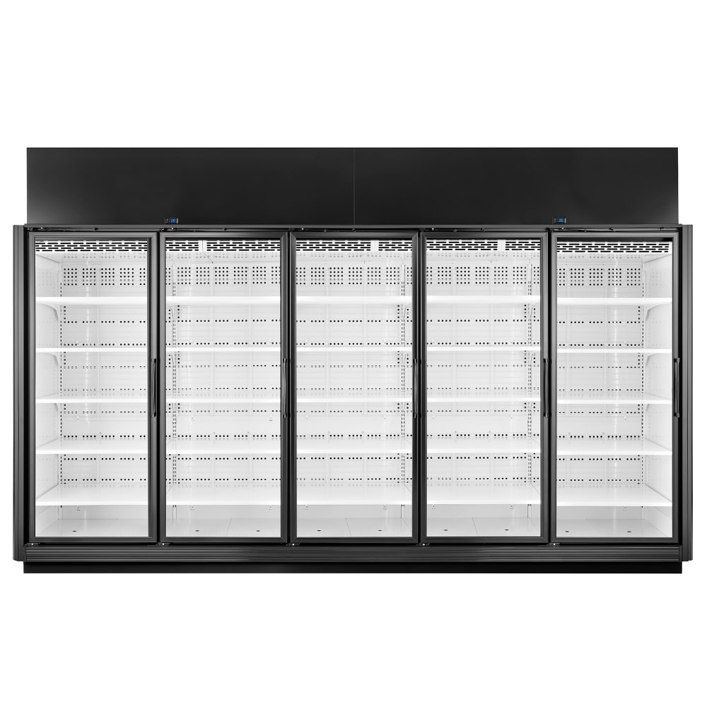598-TRM5MNNBW1BKLLLL 158 7/8" Five Section Glass Door Merchandiser - (5) Left Hinge Doors, B...