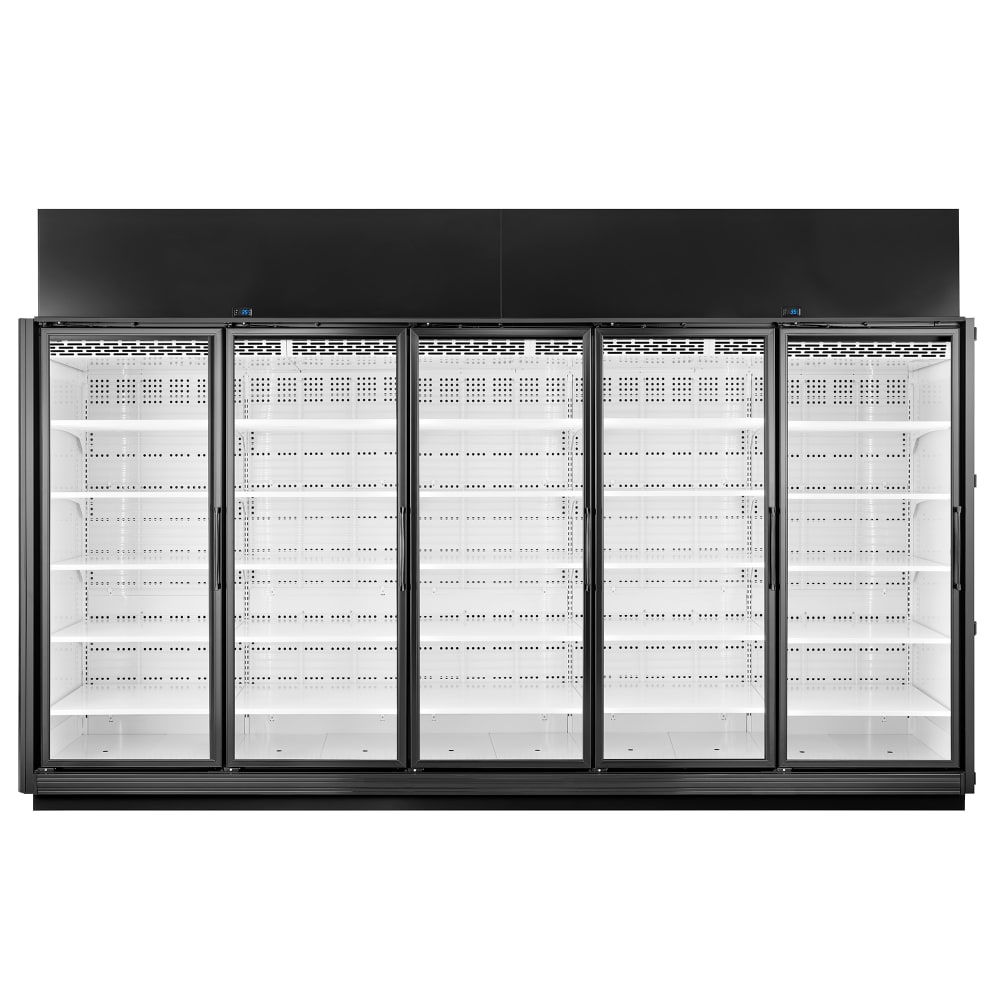 598-TRM5MNYBW1BLLLLL 158 5/8" Five Section Glass Door Merchandiser - (5) Left Hinge Doors, B...