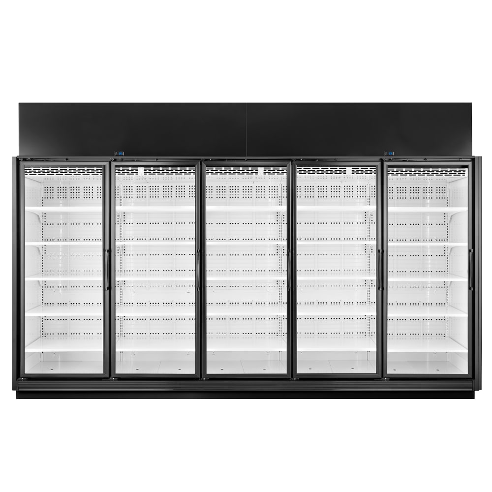 598-TRM5MYNBW1BLLLLL 157 5/8" Five Section Glass Door Merchandiser - (5) Left Hinge Doors, B...
