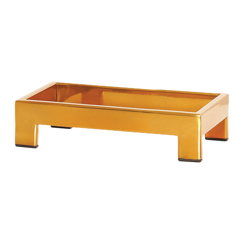 151-238483130 Rectangular Display Riser - 6 1/2" x 10" x 3", Wood, Antique Brass