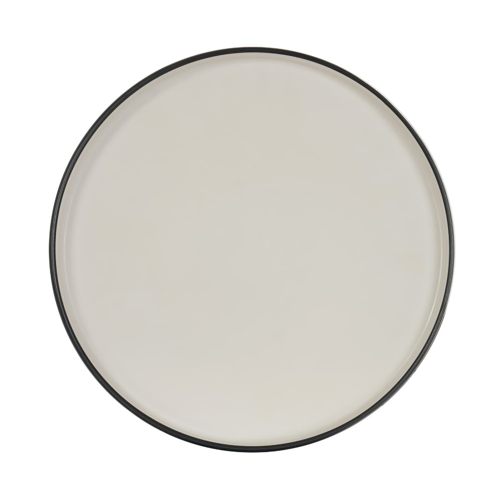 151-220171013103 10" Round Hudson Raised Rim Plate - Melamine, Black/Ivory