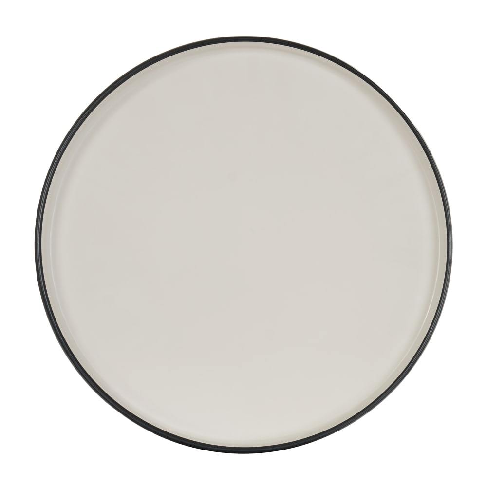 151-220171213103 12" Round Hudson Raised Rim Plate - Melamine, Black/Ivory