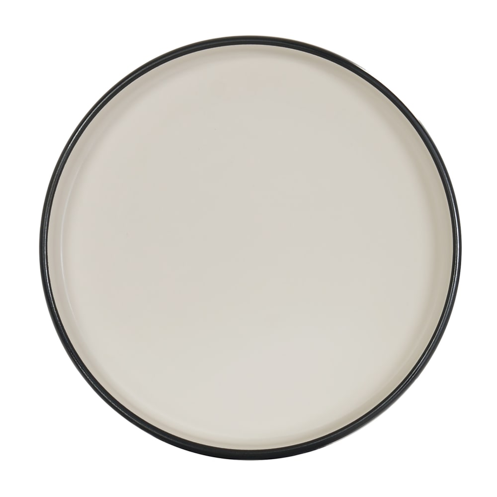 151-22017813103 8" Round Hudson Raised Rim Plate - Melamine, Black/Ivory