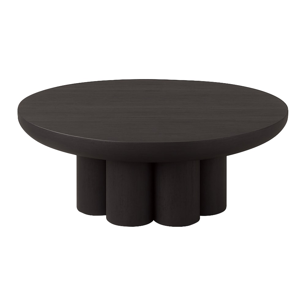 151-22453413 12" Round Pedestal Riser - 4"H, Wood, Black