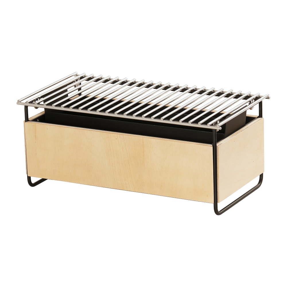 151-2522793 Rectangular Chafer Alternative - 19 3/4" x 10" x 7 1/4", Wood, Natural