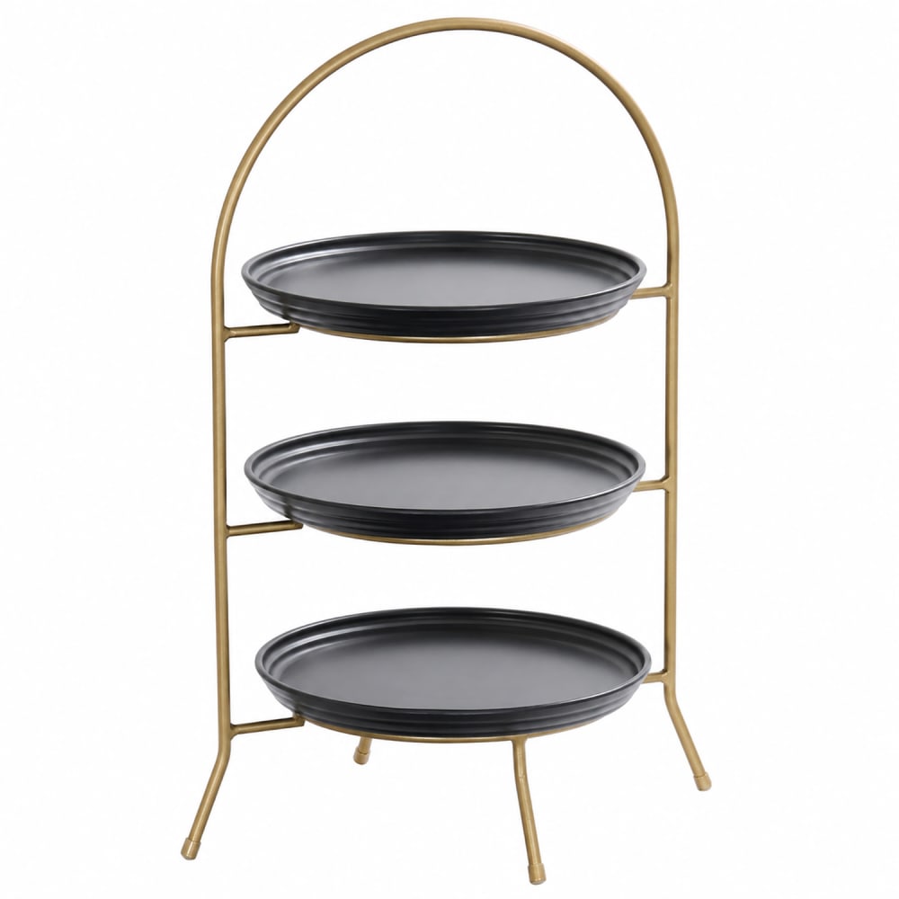 151-9771090 3 Tier Plate Stands - 18" x 12" x 14 1/2", Wire, Heritage