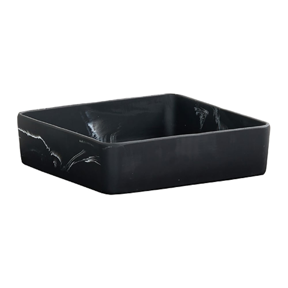 151-2373912124 175 oz Square Serving Bowl - Resin, Black Swirl