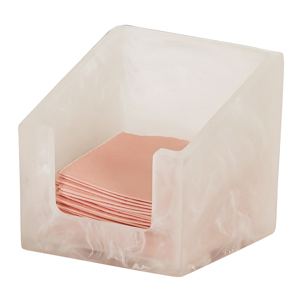 151-3309126 Square Napkin Holder for 5" Napkins - Resin, White Cloud