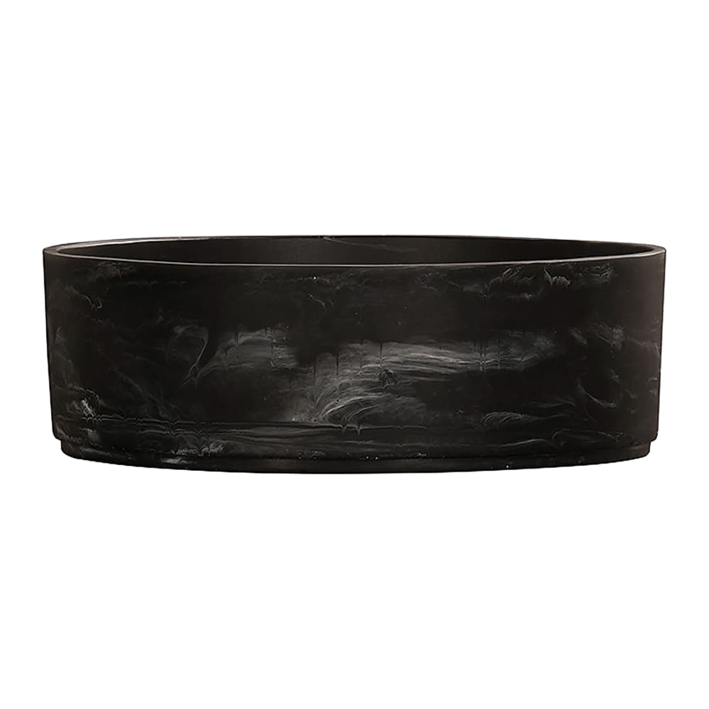 151-2373810124 100 oz Round Serving Bowl - Resin, Black Swirl