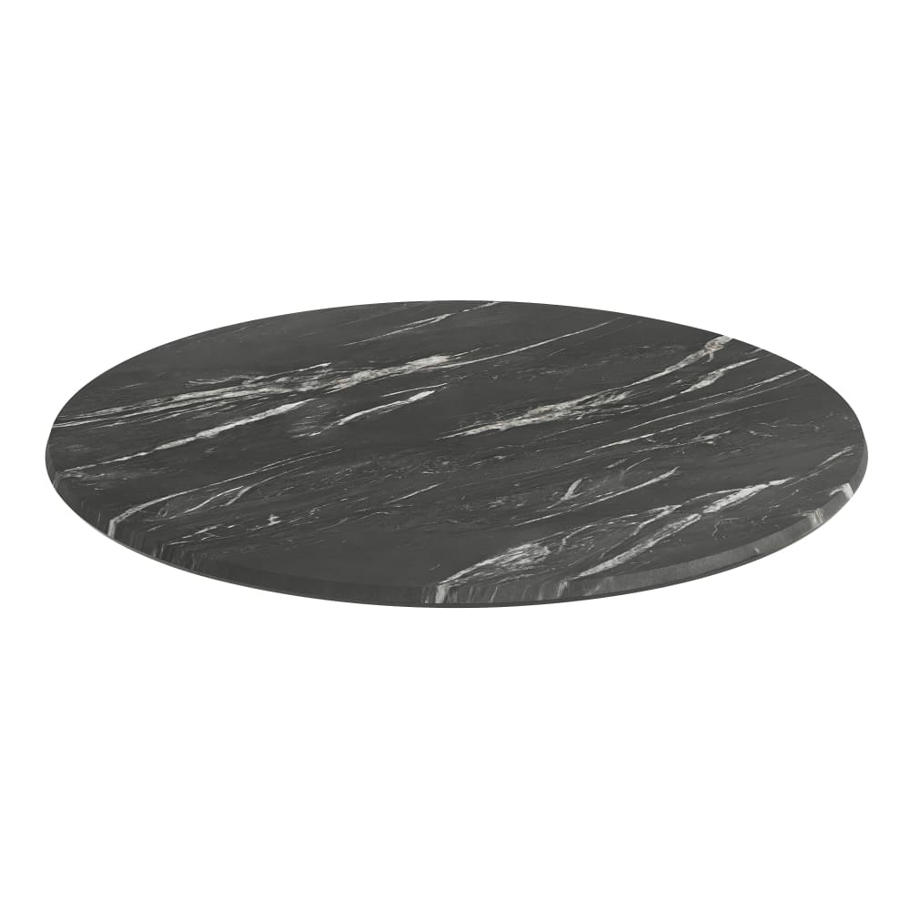 916-STRD800C1M3AMBLK 31 1/4" Round Laminate Table Top, Black Faux Marble