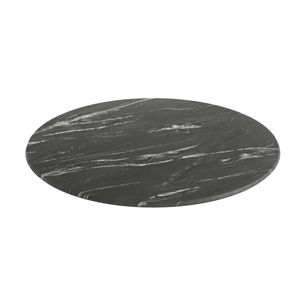 916-STRD918C1M3AMBLK 36" Round Laminate Table Top, Black Faux Marble