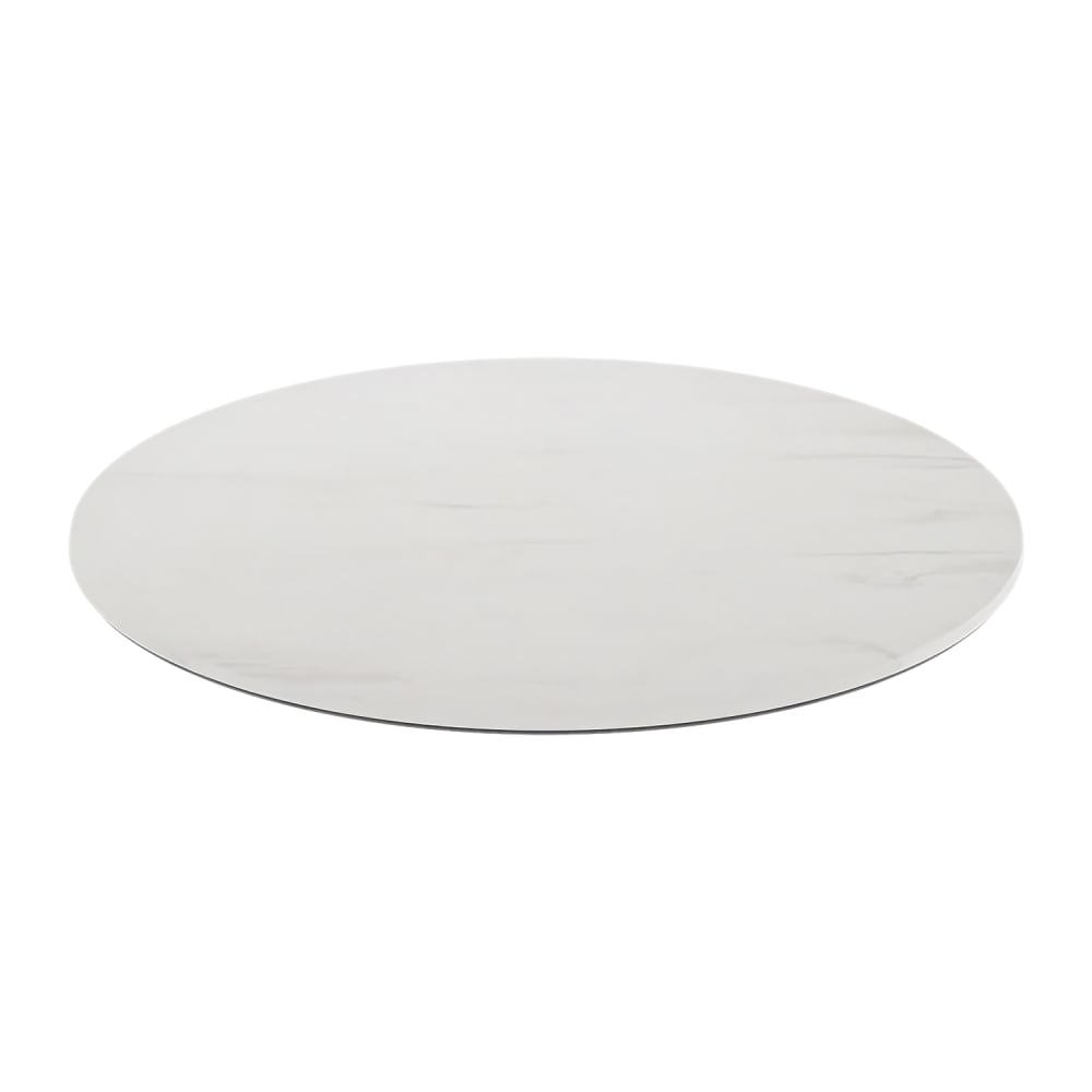 916-STRD98C1M3AMWHMA 36" Round Laminate Table Top, White Faux Marble