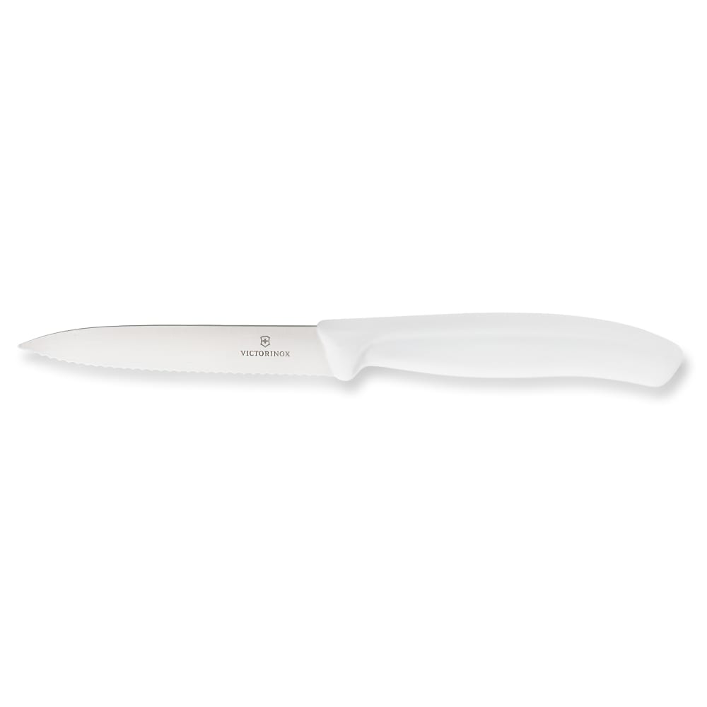 037-67737 Wavy Paring Knife w/ 4" Blade, White Polypropylene Handle