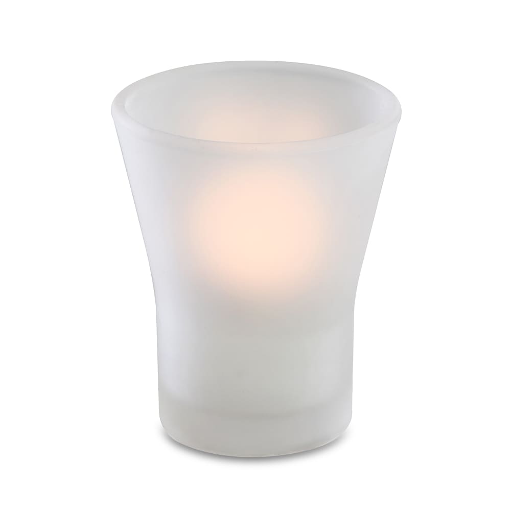 637-80276 Pearl Votive Candle Lamp - 2 7/8"D x 3 1/2"H, Glass, Frost