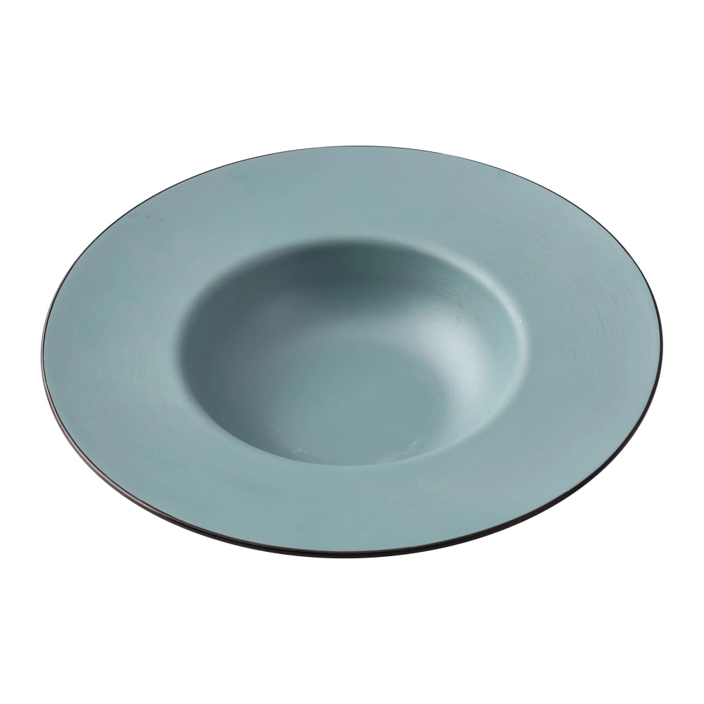 614-BM711TL 11 1/2" Round Birmingham Dessert Plate - Melamine, Teal/Black