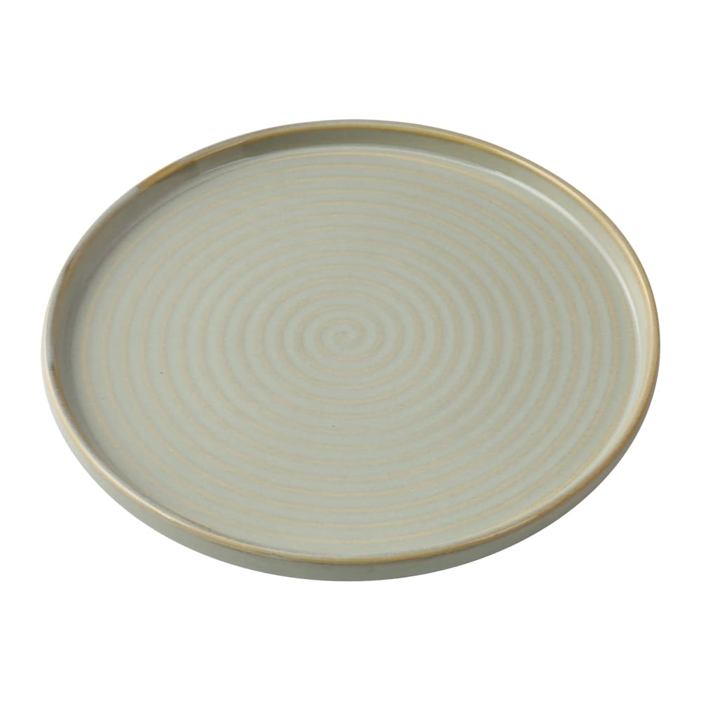 614-GO109 9" Round Golden Coast Upright Rim Plate - China, Tea Green