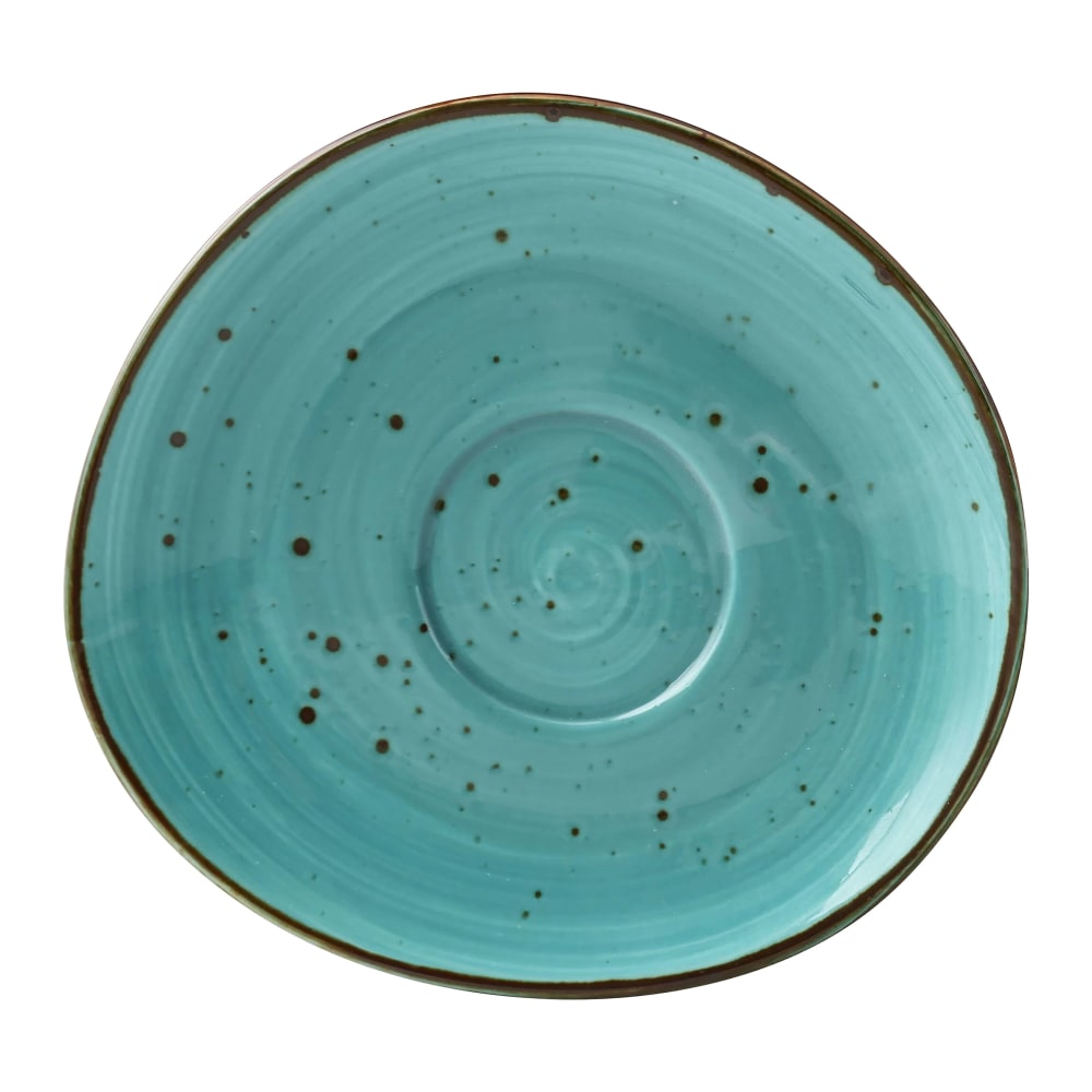 614-LY002TQ 6 1/2" Irregular Lyon-Turquoise Saucer - China, Turquoise