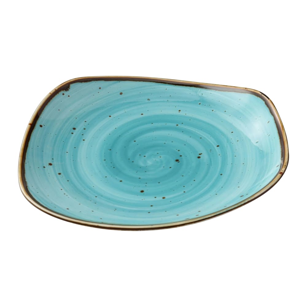 614-LY109TQ 8 3/4" x 7 5/8" Trapezoid Lyon-Turquoise Plate - China, Turquoise