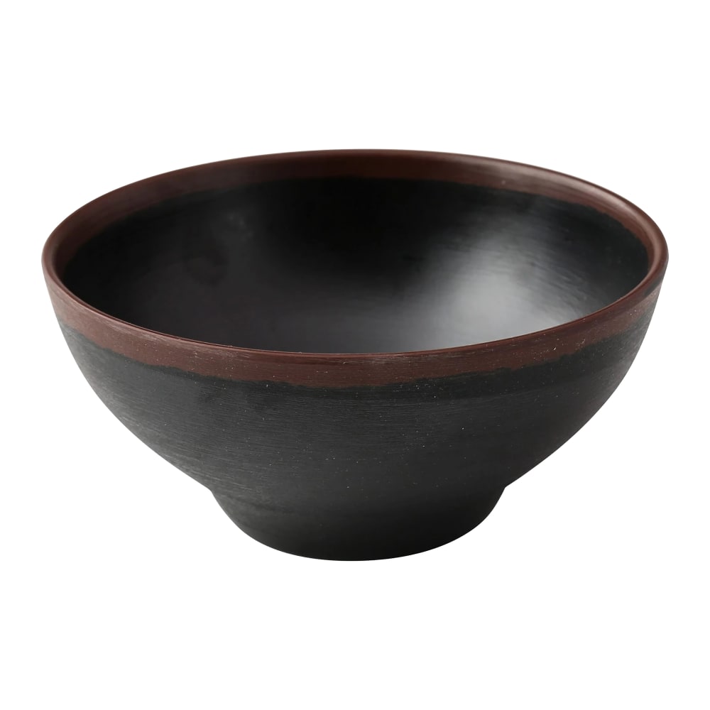 614-NA605BK 16 oz Round Nature Art Cereal Bowl - Melamine, Black/Brown