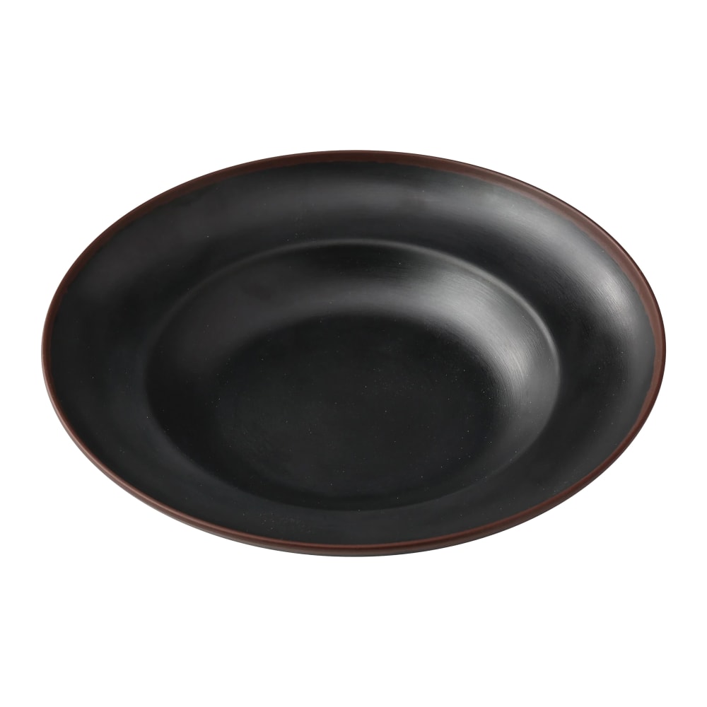 614-NA810BK 12 oz Round Nature Art Mediterranean Pasta Bowl - Melamine, Black/Brown