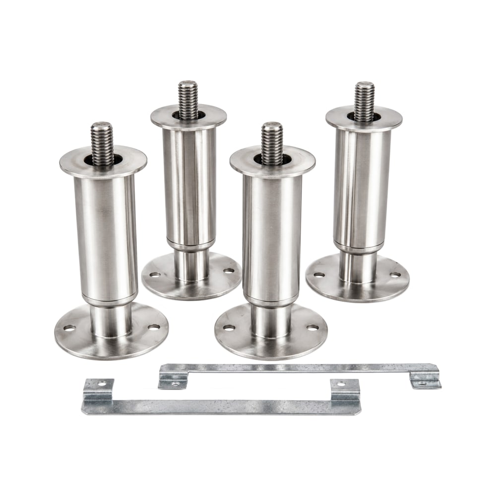 399-K00145 6" Adjustable Legs 4, Secured Flange Foot, Stainless
