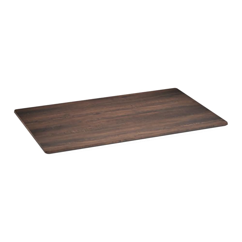 916-STRT30X48INB1M3A 48" x 30" Rectangular Laminate Table Top, Dark Brown