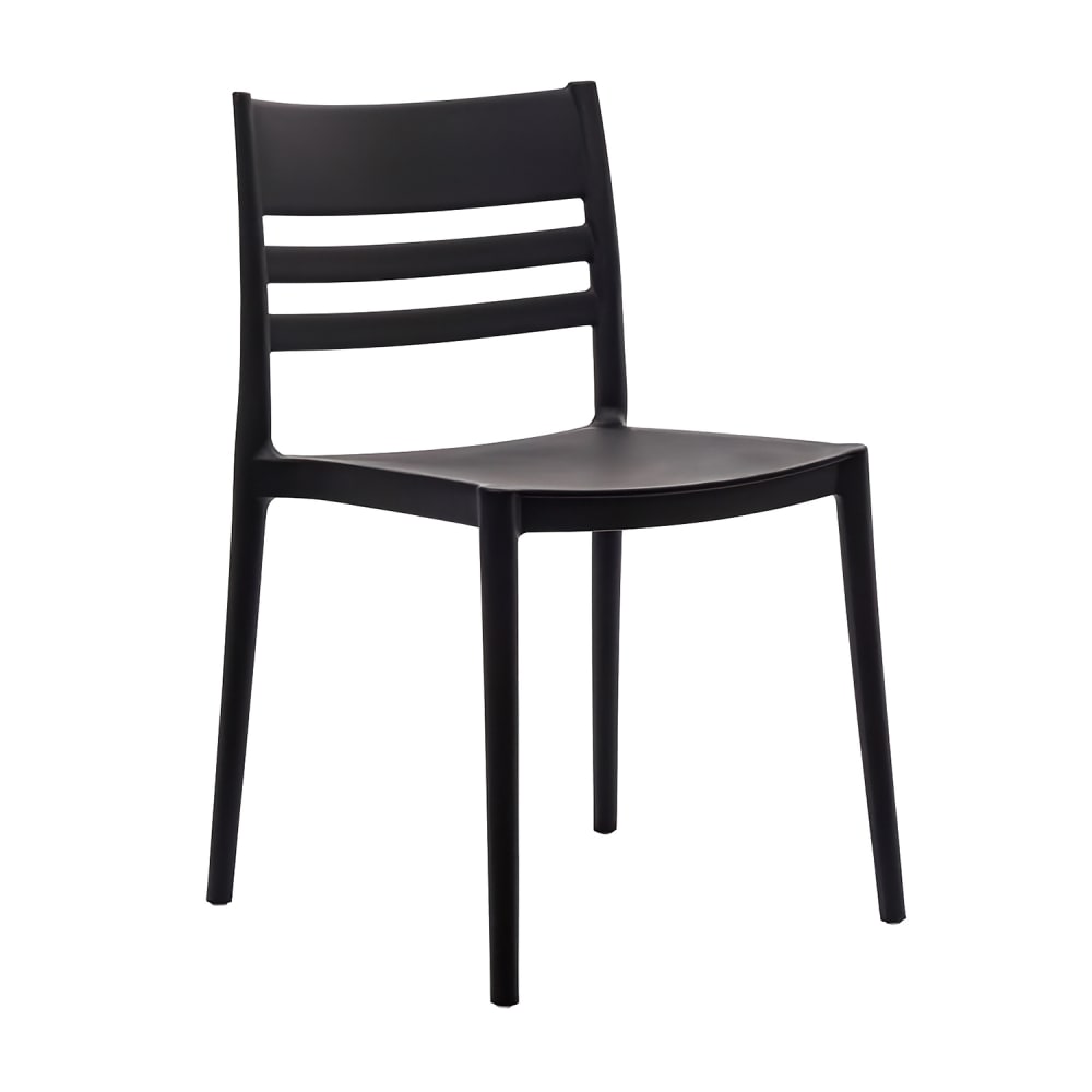 916-DHF317APPBLKGG Stacking Patio Chair w/ Horizontal Slat Back - Black, Resin