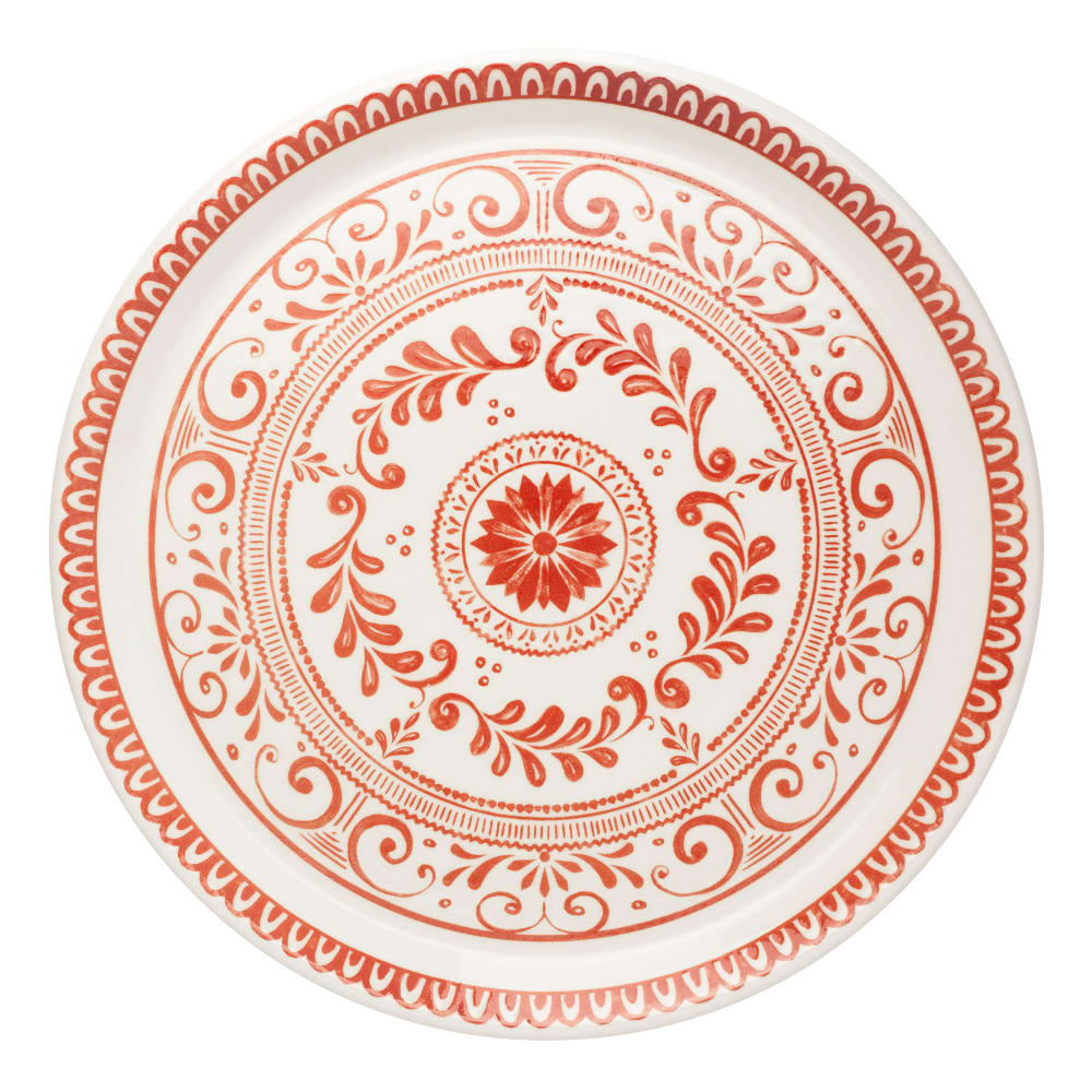 706-A104P800 13" Round Plate - China, Talara Vida Orange