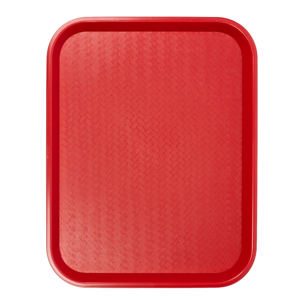 080-FFT1418R Plastic Fast Food Tray - 18"L x 14"W, Red